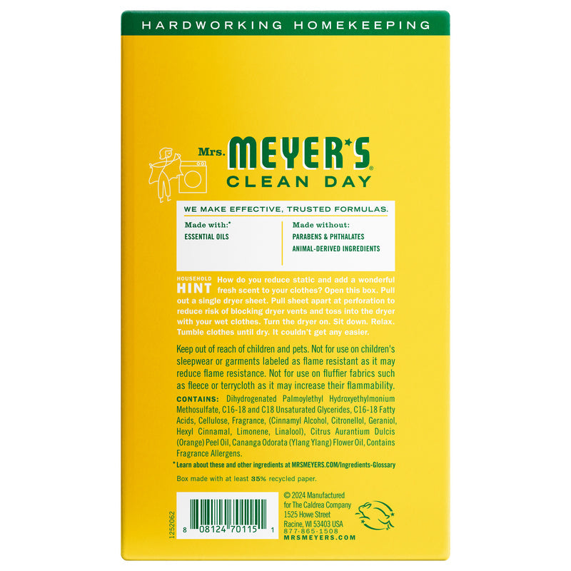 Mrs. Meyer's Honeysuckle Dryer Sheets