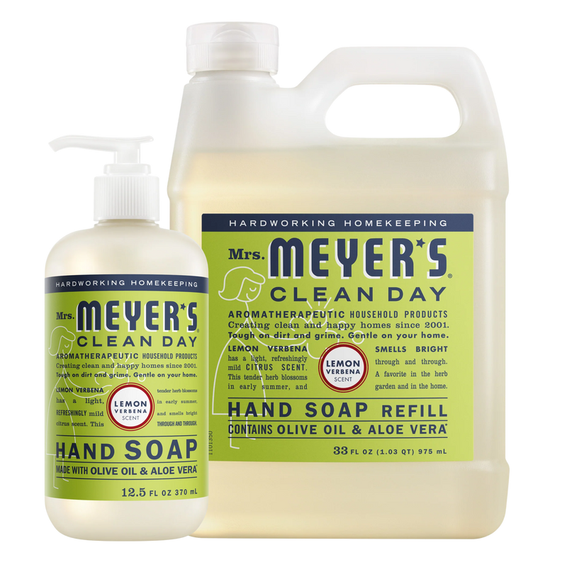 Mrs. Meyer's Lemon Verbena Liquid Hand Soap &amp; Refill Set