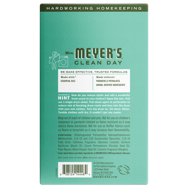 Mrs. Meyer's Basil Dryer Sheets