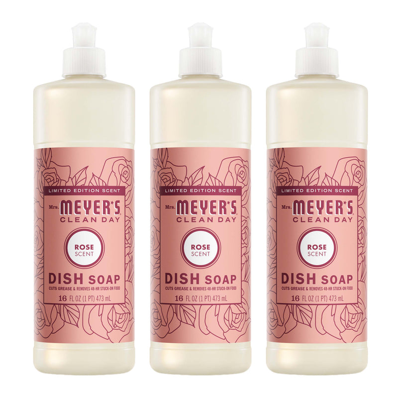 Mrs. Meyer's Rose Dish Soap 3-count bundle