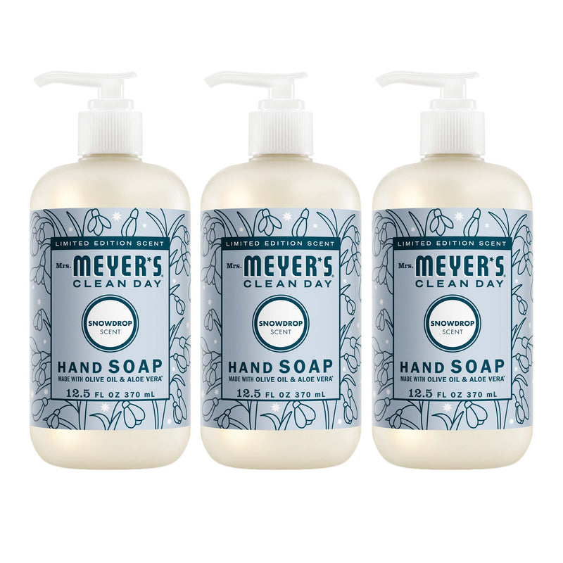 Mrs. Meyer's Snowdrop Liquid Hand Soap 3-count Bundle 