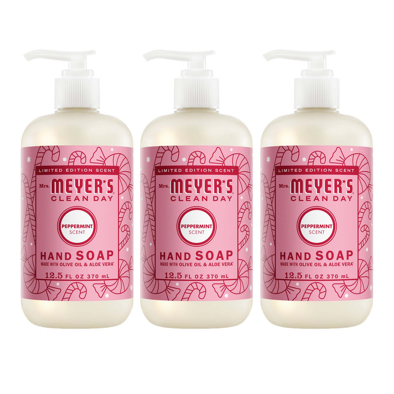 Mrs. Meyer's Peppermint Liquid Hand Soap 3-count Bundle 